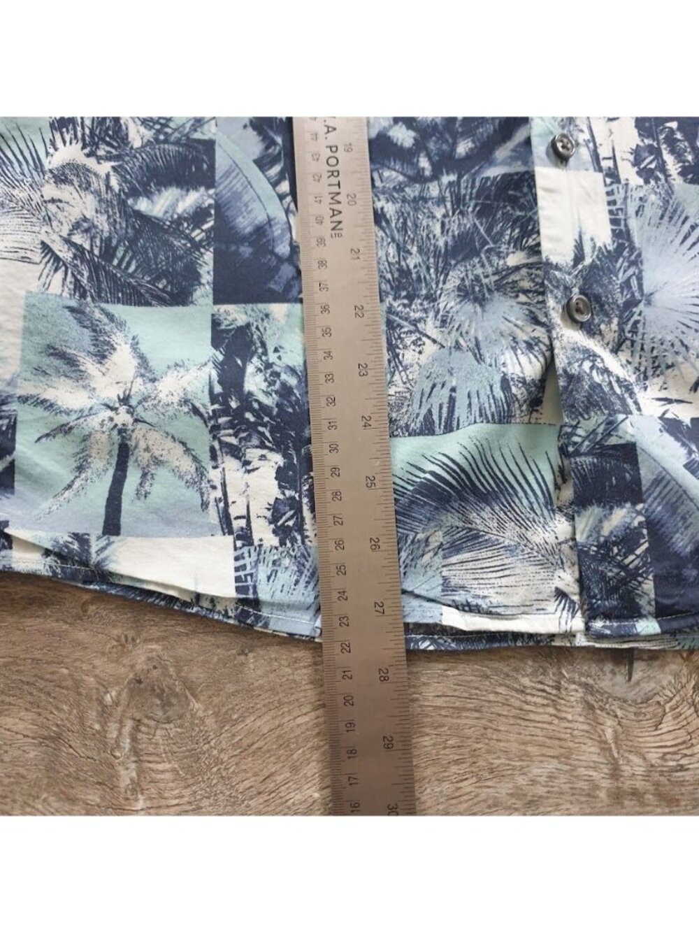 Kenneth Cole Men Hawaiian Print Button Up Shirt Short Sleeve Casual Blue Size M - Picture 6 of 13